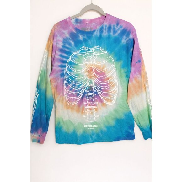 Other - Young & Reckless Tie-Dye Skeleton Long Sleeve Tee – Size Medium